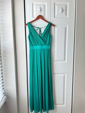 TFNC Teal Green Surplice Maxi Dress